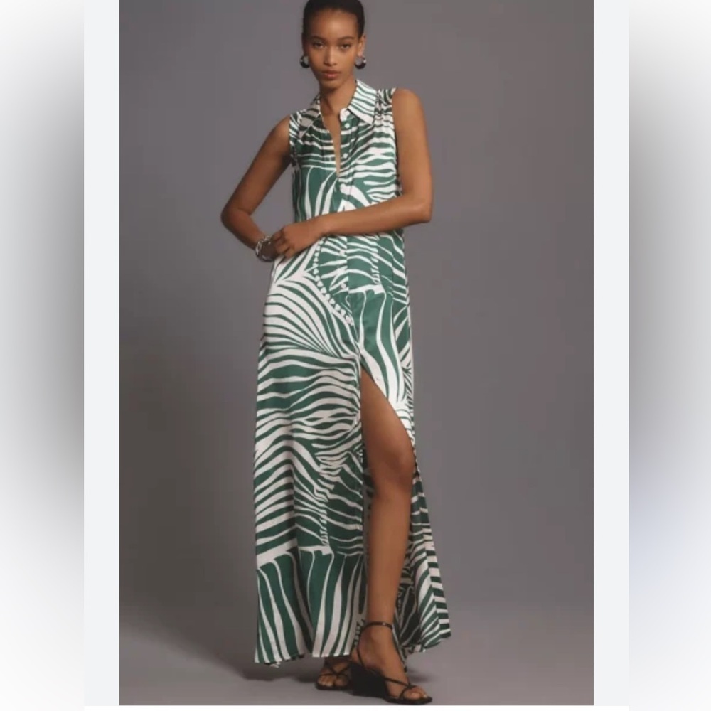 Anthropologie Corey Lynn Calter Sleeveless Mock-Neck Maxi Shirt Dress Size XS P